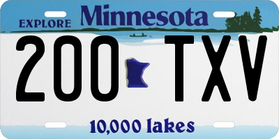 MN license plate 200TXV