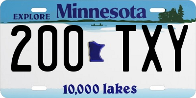 MN license plate 200TXY