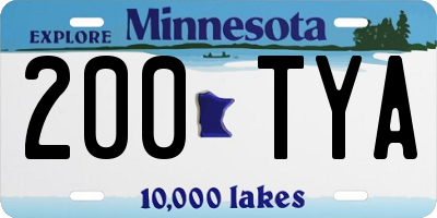 MN license plate 200TYA