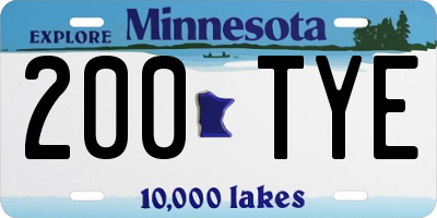 MN license plate 200TYE