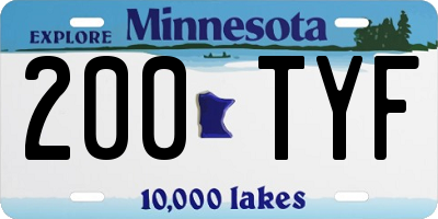 MN license plate 200TYF