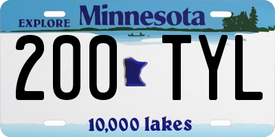 MN license plate 200TYL