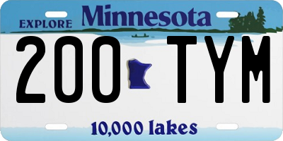 MN license plate 200TYM