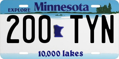 MN license plate 200TYN