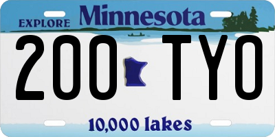 MN license plate 200TYO