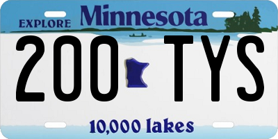 MN license plate 200TYS