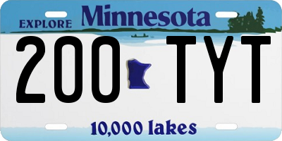 MN license plate 200TYT