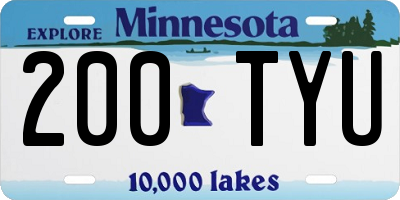 MN license plate 200TYU