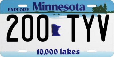 MN license plate 200TYV