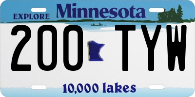 MN license plate 200TYW