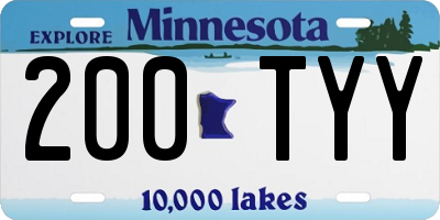 MN license plate 200TYY