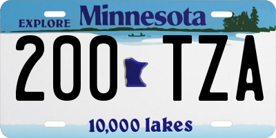 MN license plate 200TZA