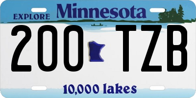 MN license plate 200TZB