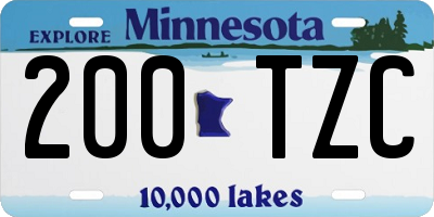 MN license plate 200TZC