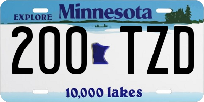 MN license plate 200TZD