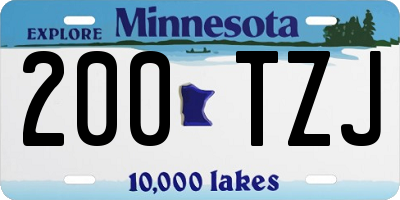 MN license plate 200TZJ