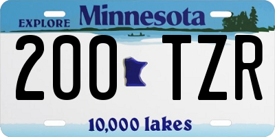 MN license plate 200TZR