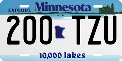 MN license plate 200TZU