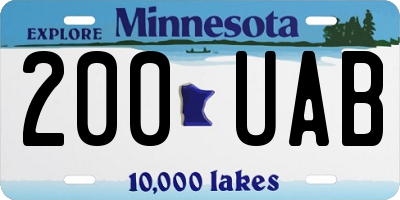 MN license plate 200UAB