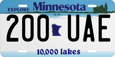 MN license plate 200UAE