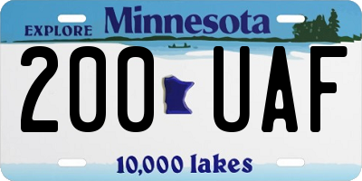 MN license plate 200UAF