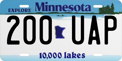 MN license plate 200UAP