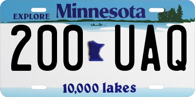 MN license plate 200UAQ