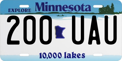 MN license plate 200UAU