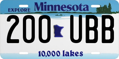 MN license plate 200UBB