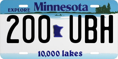 MN license plate 200UBH