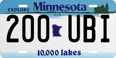 MN license plate 200UBI