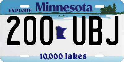 MN license plate 200UBJ