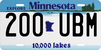 MN license plate 200UBM