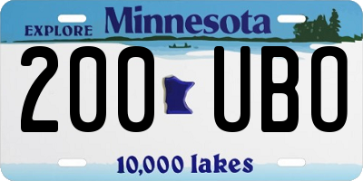 MN license plate 200UBO