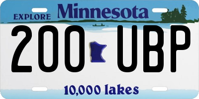 MN license plate 200UBP