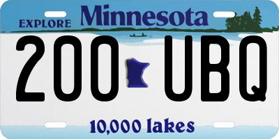 MN license plate 200UBQ