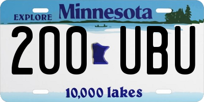 MN license plate 200UBU
