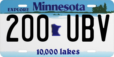 MN license plate 200UBV