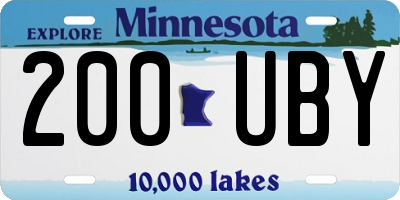 MN license plate 200UBY