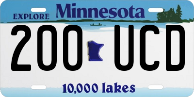 MN license plate 200UCD