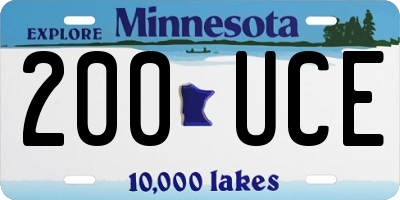 MN license plate 200UCE