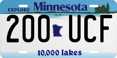 MN license plate 200UCF