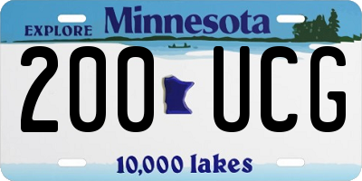 MN license plate 200UCG