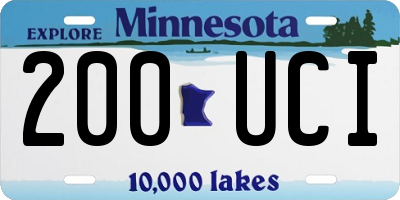 MN license plate 200UCI