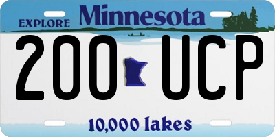 MN license plate 200UCP