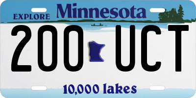 MN license plate 200UCT