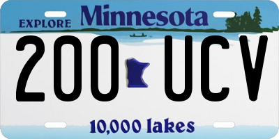 MN license plate 200UCV