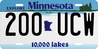 MN license plate 200UCW