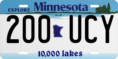 MN license plate 200UCY