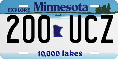 MN license plate 200UCZ